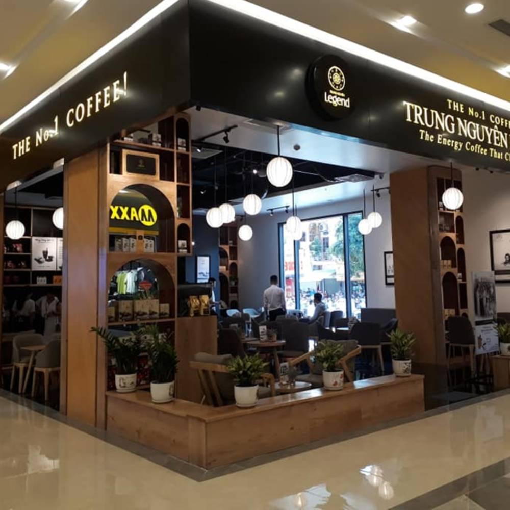 Thiết kế quán cafe trong trung tâm thương mại 